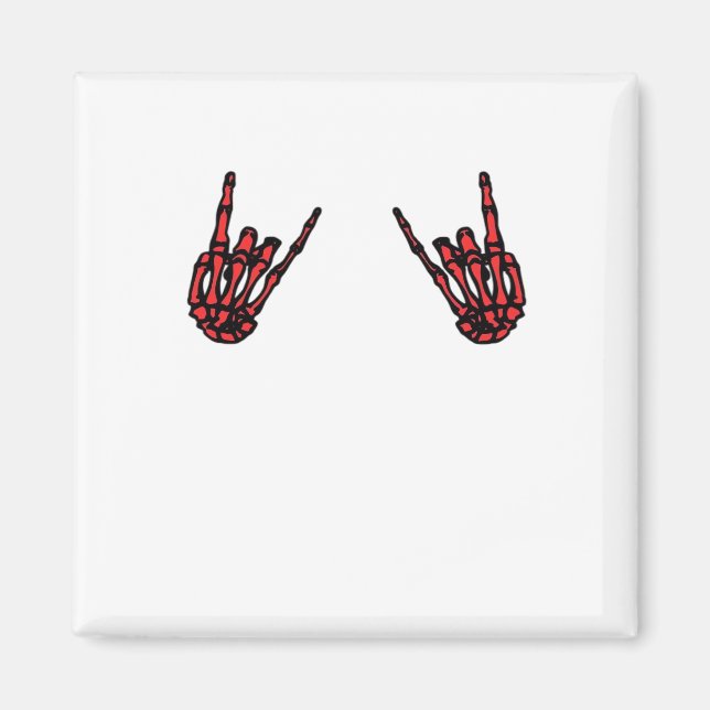 Skeleton Hand Heart Roll & Red Classic Magnet (Framsidan)