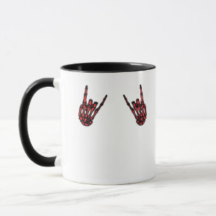 Skeleton Hand Heart Roll & Red Classic Mugg