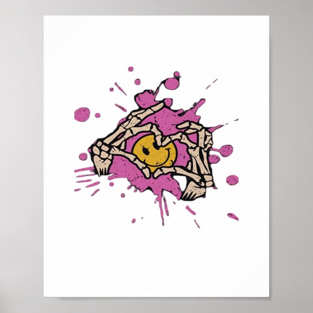 Skeleton Hand Heart Show Classic Poster (Framsidan)