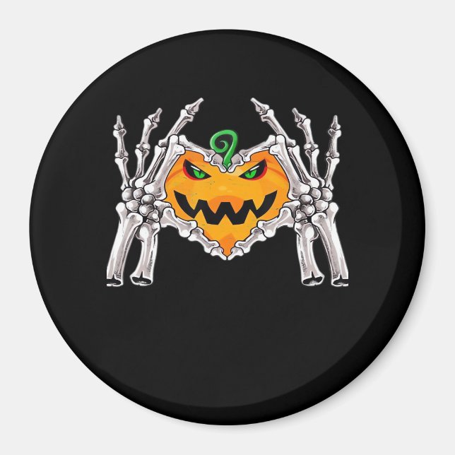 Skeleton Hand Heart Sign Bone Costume Magnet (Framsidan)