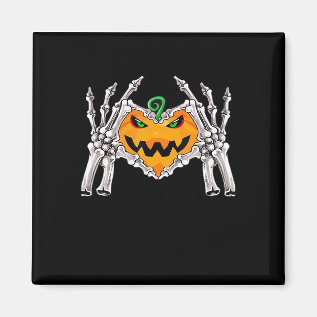 Skeleton Hand Heart Sign Bone Costume Magnet (Framsidan)