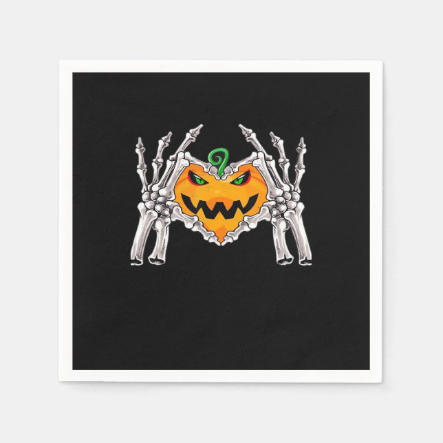 Skeleton Hand Heart Sign Bone Costume Pappersservett (Framsidan)