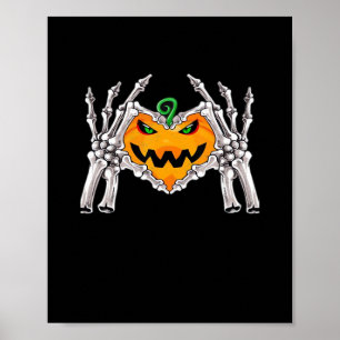 Skeleton Hand Heart Sign Bone Costume Poster
