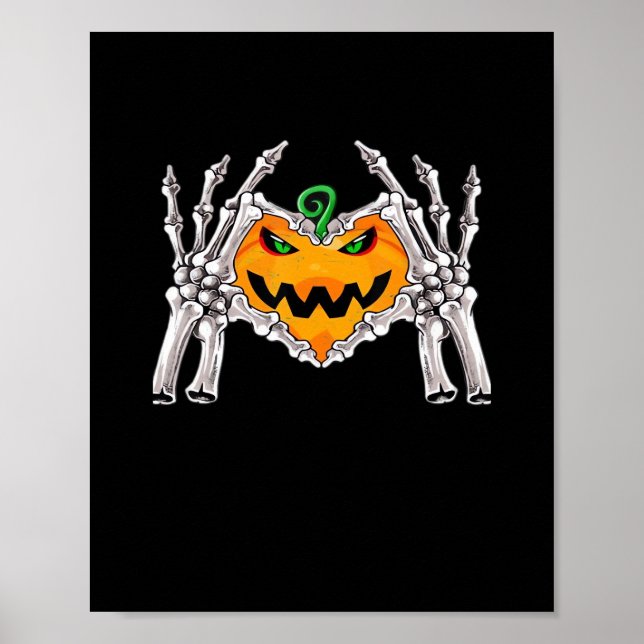 Skeleton Hand Heart Sign Bone Costume Poster (Framsidan)