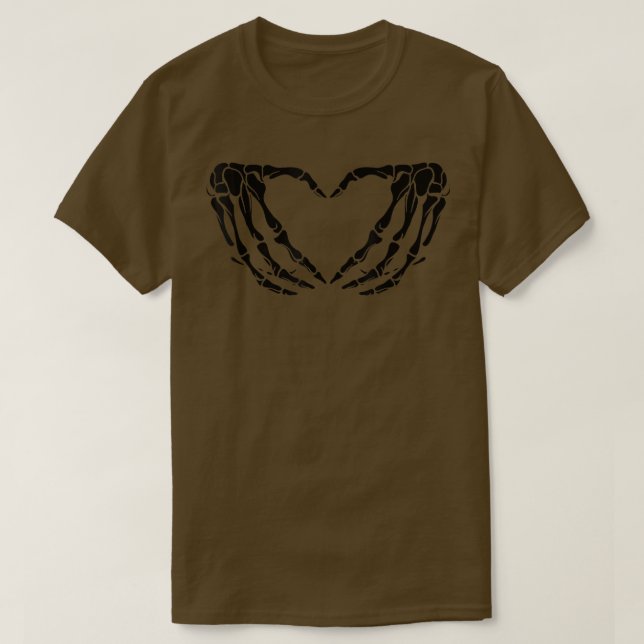 Skeleton Hand Heart Sign Bones Funny Gag Gift T Shirt (Design framsida)