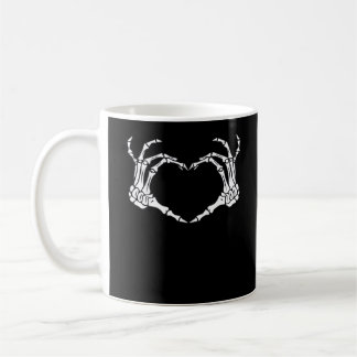Skeleton Hand Heart Sign Costume Funny Halloween Kaffemugg
