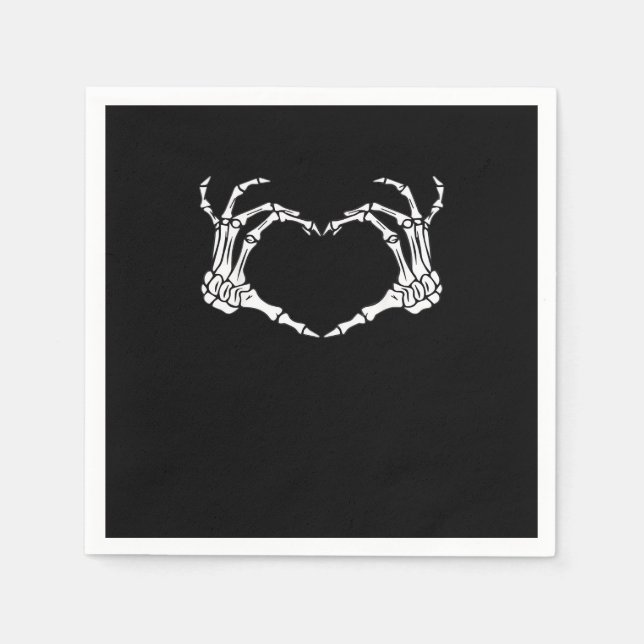 Skeleton Hand Heart Sign Costume Funny Halloween Pappersservett (Framsidan)