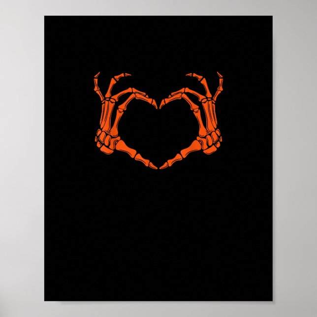 Skeleton Hand Heart Sign Costume Halloween Design  Poster (Framsidan)