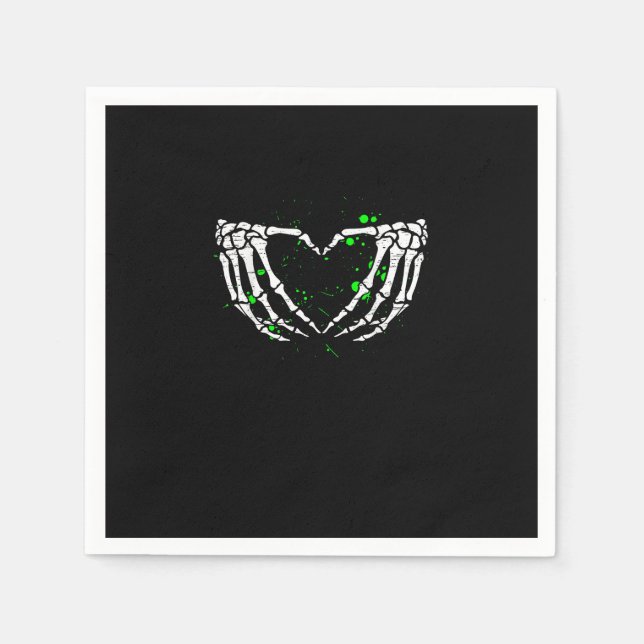 Skeleton Hand Heart Sign Costume Halloween Pappersservett (Framsidan)