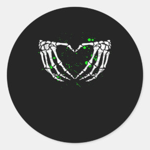 Skeleton Hand Heart Sign Costume Halloween Runt Klistermärke