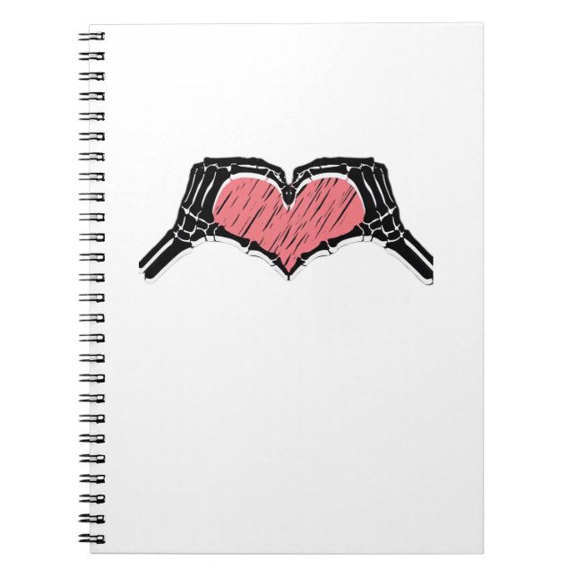 Skeleton Hand Heart Sign Valentines day Classic Anteckningsbok (Framsidan)