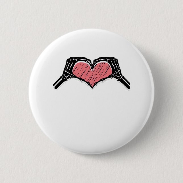 Skeleton Hand Heart Sign Valentines day Classic Knapp (Framsida)