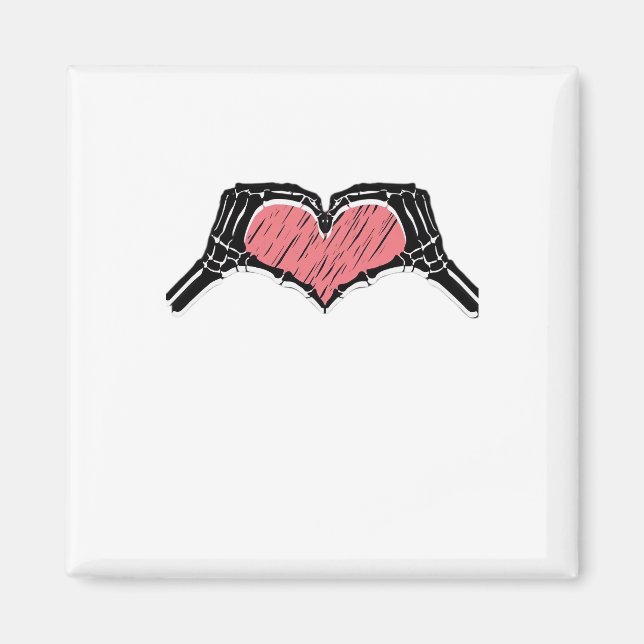 Skeleton Hand Heart Sign Valentines day Classic Magnet (Framsidan)