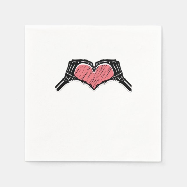 Skeleton Hand Heart Sign Valentines day Classic Pappersservett (Framsidan)