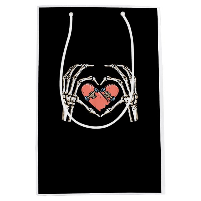 Skeleton Hand Heart Skateboard Valentines day Funn (Framsidan)