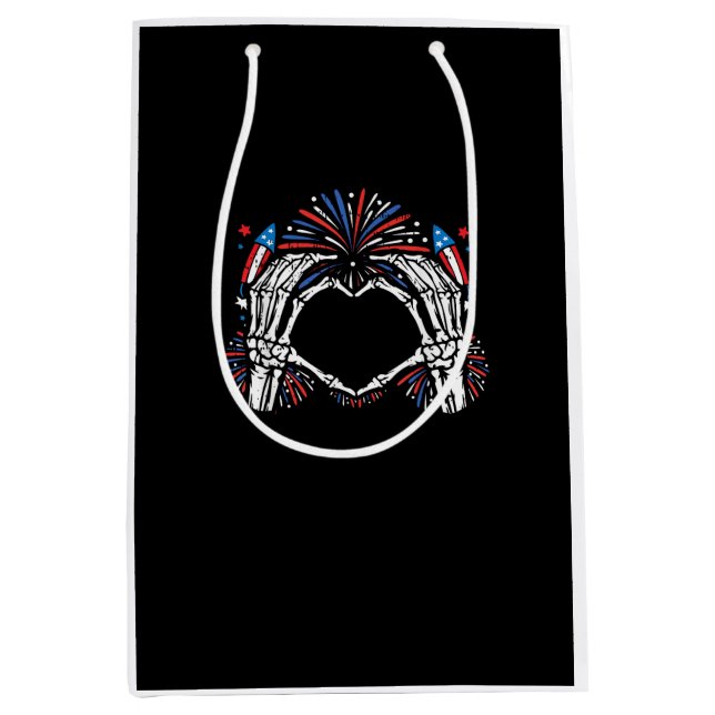 Skeleton Hand Heart USA Patriotic American (Framsidan)