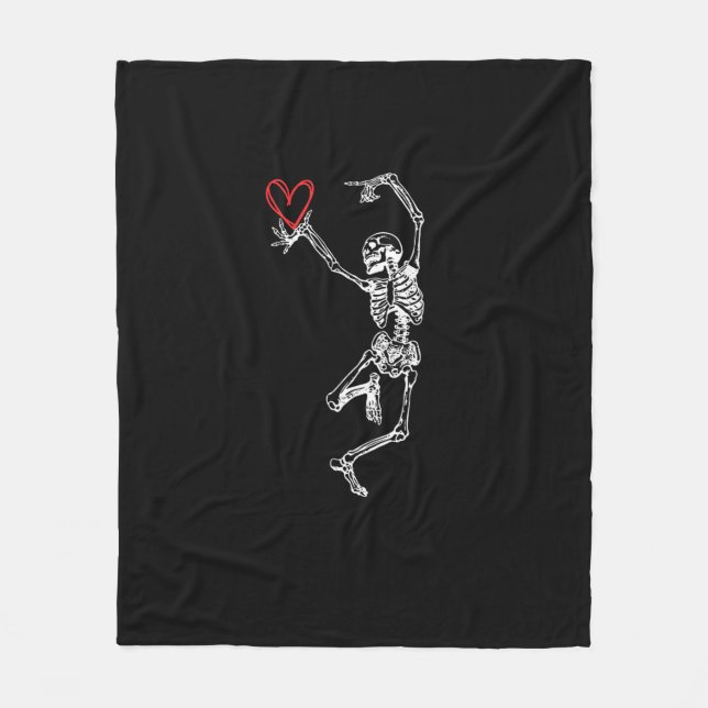 Skeleton Hand Heart Valentines day Fleecefilt (Framsidan)