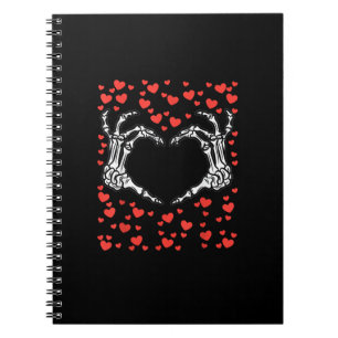 Skeleton Hand Heart Valentines day Funny Classic Anteckningsbok