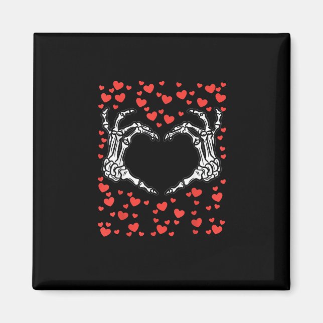 Skeleton Hand Heart Valentines day Funny Classic Magnet (Framsidan)