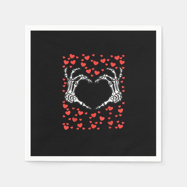 Skeleton Hand Heart Valentines day Funny Classic Pappersservett (Framsidan)