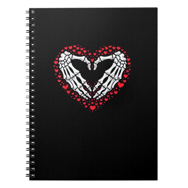 Skeleton Hand Heart Valentines day Funny Couple Cu Anteckningsbok (Framsidan)