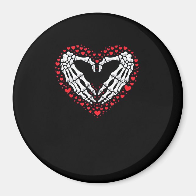 Skeleton Hand Heart Valentines day Funny Couple Cu Magnet (Framsidan)