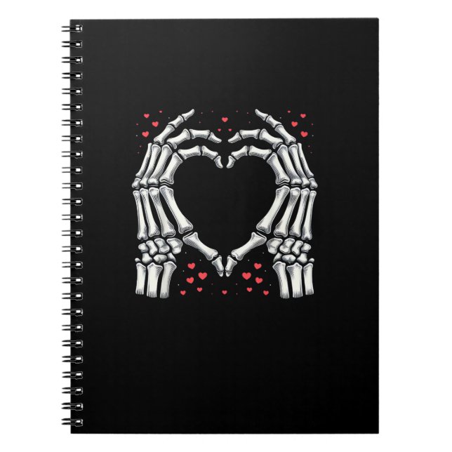 Skeleton Hand Heart Valentines day Funny Ett par Anteckningsbok (Framsidan)