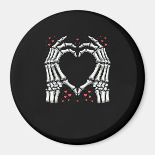 Skeleton Hand Heart Valentines day Funny Ett par Magnet