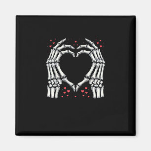 Skeleton Hand Heart Valentines day Funny Ett par Magnet