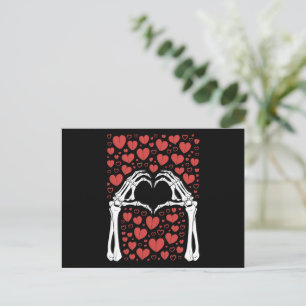 Skeleton Hand Heart Valentines day Funny Kärlek Vykort