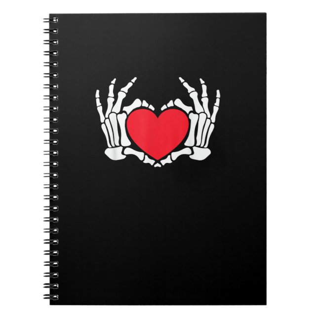 Skeleton Hand Heart Valentines day Funny Meme Anteckningsbok (Framsidan)