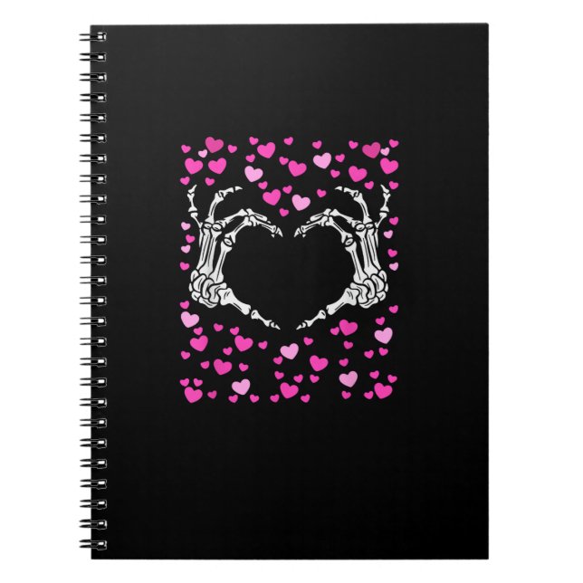 Skeleton Hand Heart Valentines day Funny Viral Anteckningsbok (Framsidan)