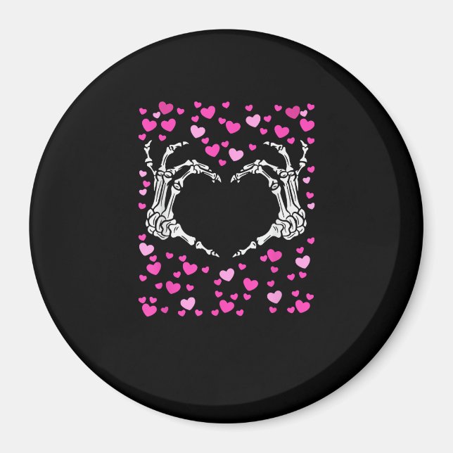Skeleton Hand Heart Valentines day Funny Viral Magnet (Framsidan)