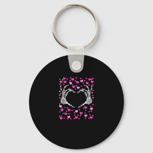 Skeleton Hand Heart Valentines day Funny Viral Nyckelring