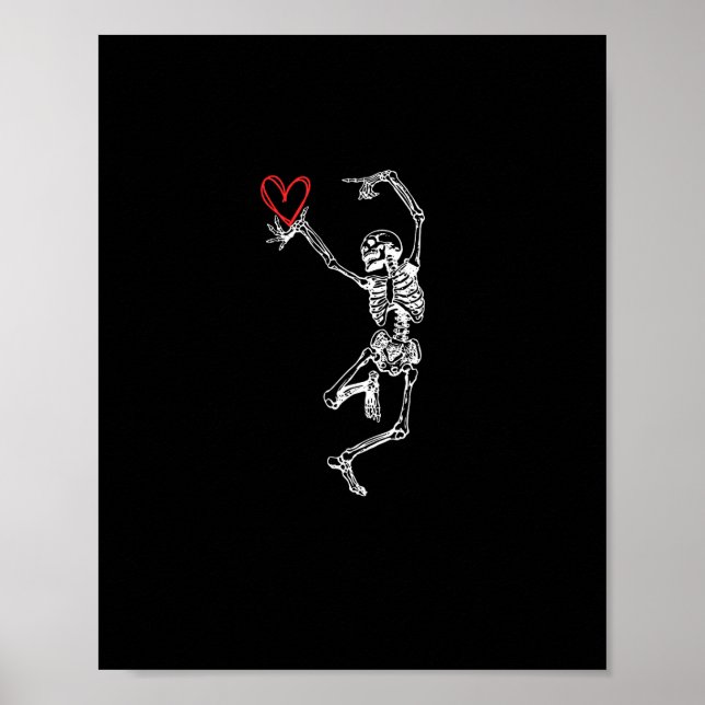 Skeleton Hand Heart Valentines day Poster (Framsidan)