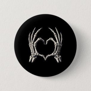 Skeleton Hand Heart Xray Retro Funny Halloween Cos Knapp