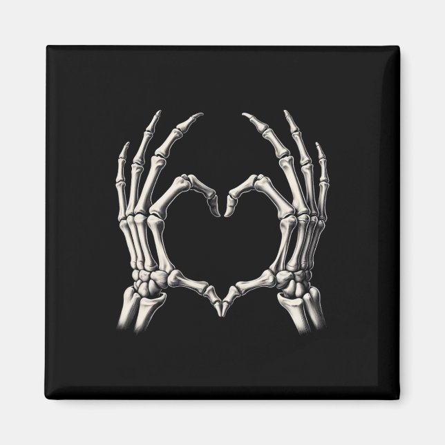 Skeleton Hand Heart Xray Retro Funny Halloween Cos Magnet (Framsidan)