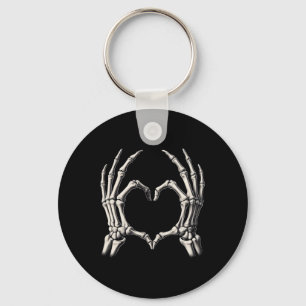 Skeleton Hand Heart Xray Retro Funny Halloween Cos Nyckelring
