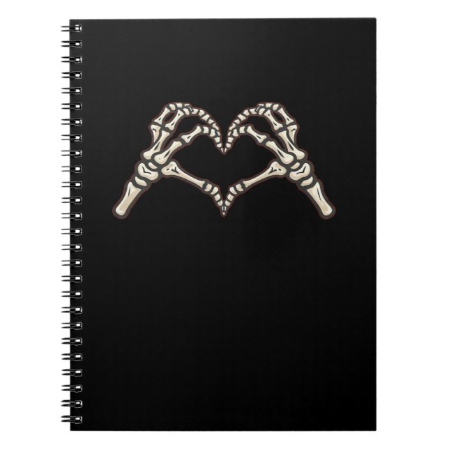Skeleton Hand Hearts design Anteckningsbok (Framsidan)