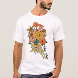 Skeleton Hand Holding Flowers Halloween T Shirt
