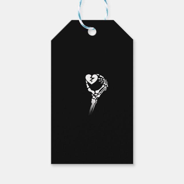 Skeleton Hand Holding Heart Presentetikett (Framsidan)