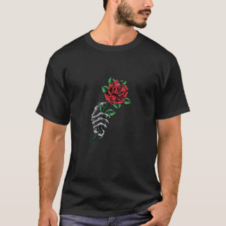 Skeleton Hand Holding Ro T Shirt
