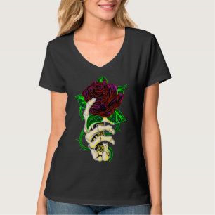Skeleton Hand Holding Ro Tattoo T Shirt
