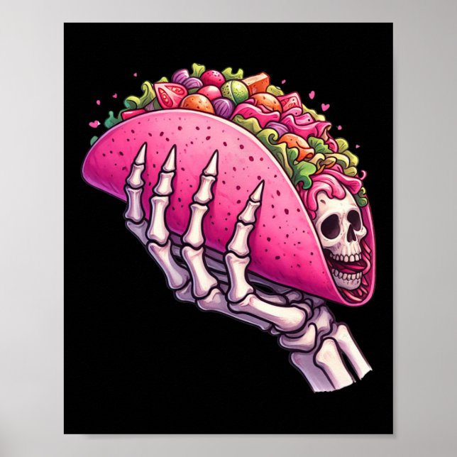 Skeleton Hand Holding Taco for Cinco De Mayo&amp; Poster (Framsidan)