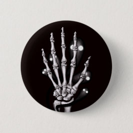 Skeleton Hand med Creepy Spöken Gothic Knapp