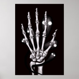 Skeleton Hand med Creepy Spöken Gothic Poster