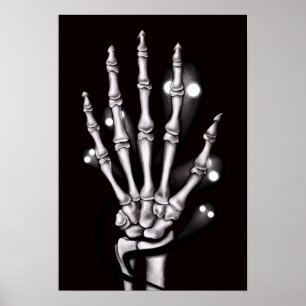 Skeleton Hand med Creepy Spöken Gothic Poster