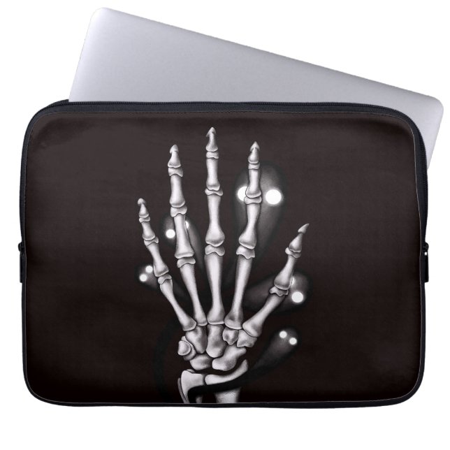 Skeleton Hand med Creepy Spöken gotiicGothic Laptop Fodral (Framsidan)