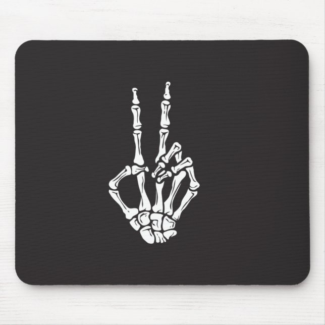 Skeleton hand med Fredstecken på Musmatta (Framsidan)