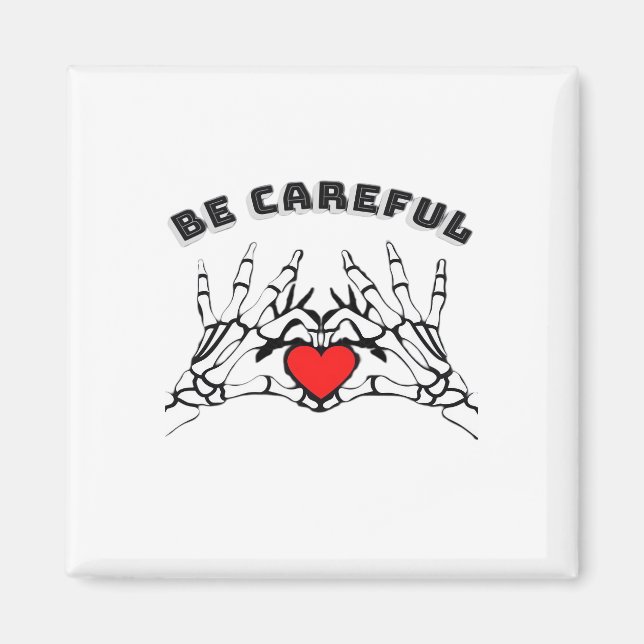 Skeleton Hand med klassiskt hjärta Magnet (Framsidan)